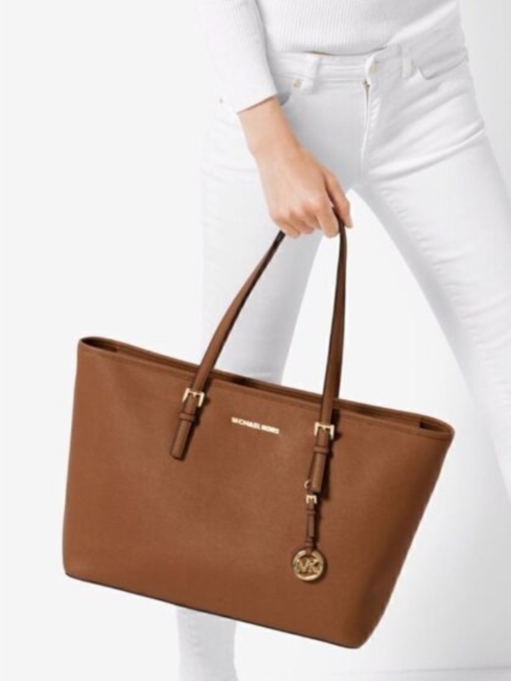 Michael Kors Brown Leather Tote Bag
